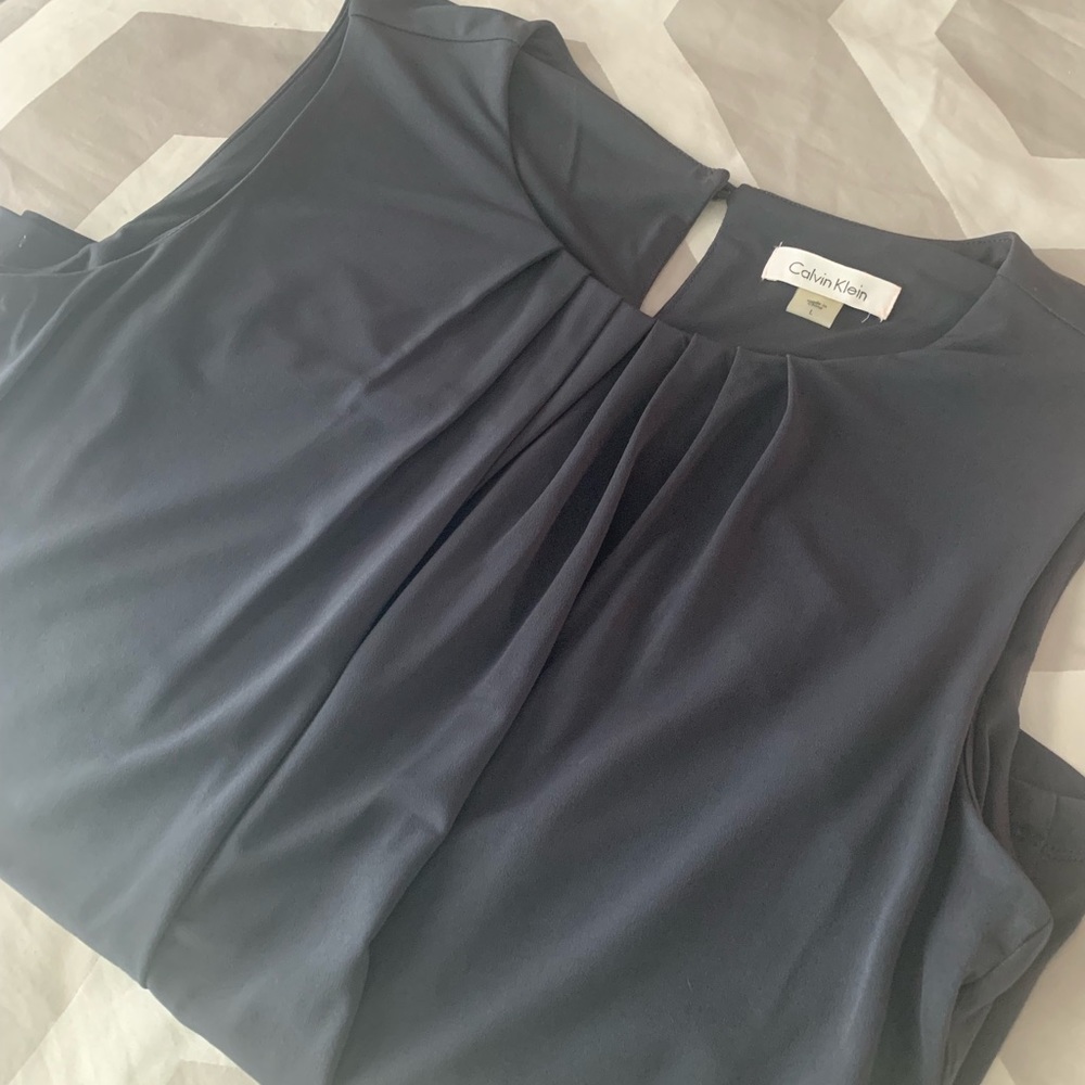 🍁 NWOT Calvin Klein Dark Grey Dress Shirt Size L